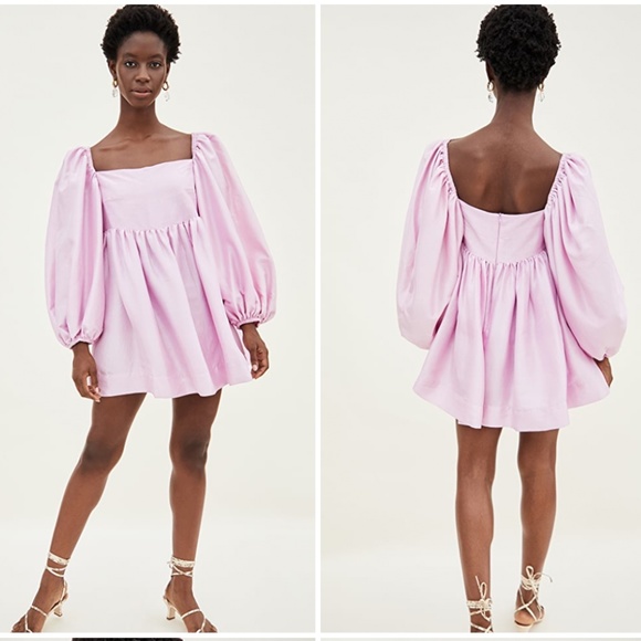 NWT Azeeza Cameron Raw Silk Sky Blue Dress - Picture 2 of 8